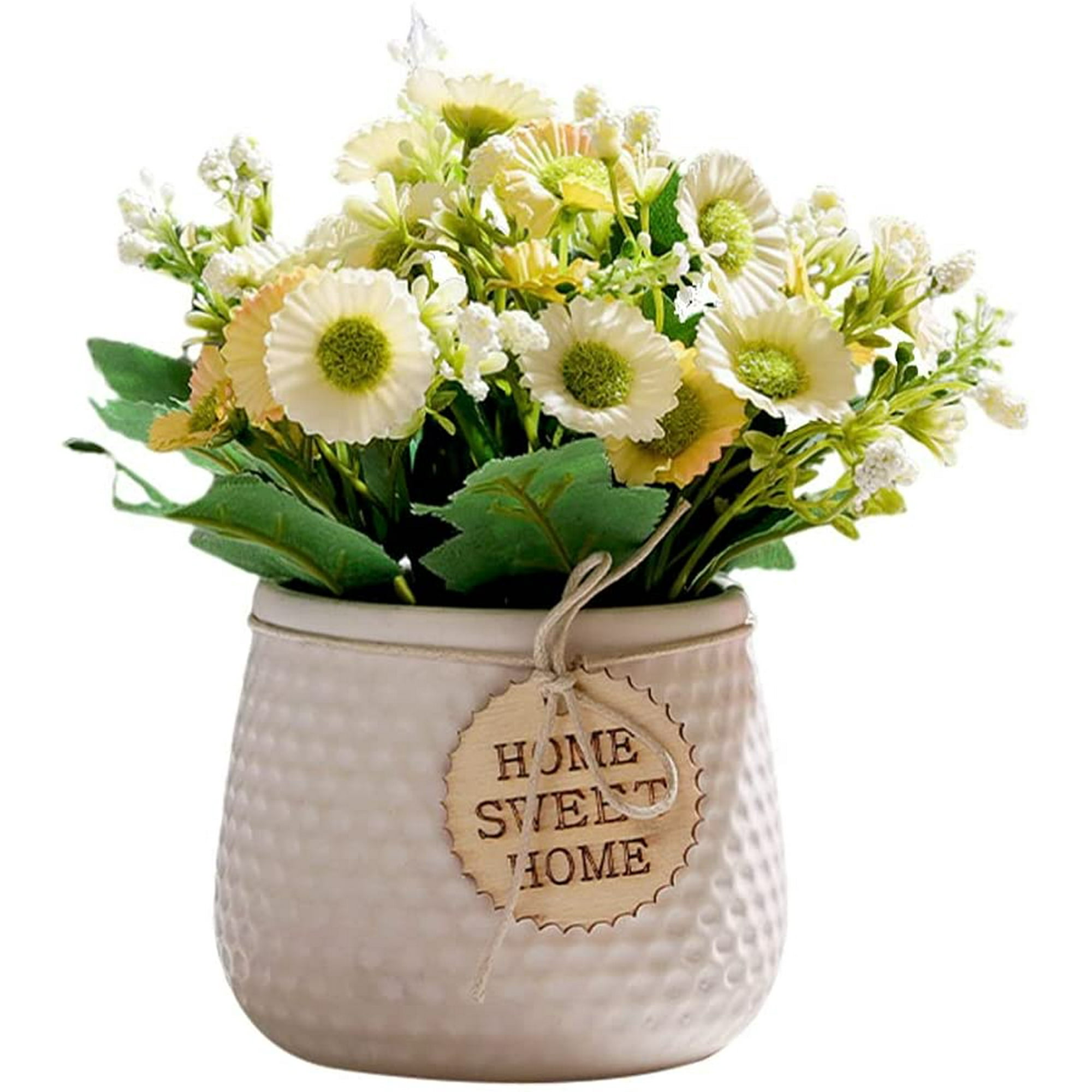 BESPORTBLE White Potted Artificial Daisies Flowers in Ceramic Pot Fake Silk Bonsai Plants Artificial Flower Arrangements Chrysanthemum for Bedroom Wedding Arrangements Office Windowsill BESPORTBLE White Potted Artificial Daisies Flowers in Ceramic Pot Fake Silk Bonsai Plants Artificial Flower Arrangements Chrysanthemum for Bedroom Wedding Arrangements Office Windowsill
